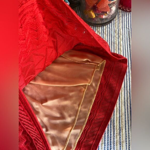 M Missoni Womens  Size 42 US 6 Sleeveless Sheath Knit Dress V Neck Red - Picture 12 of 16